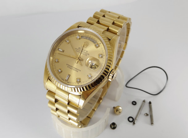 １８金（Ｋ１８）ロレックス本物かコピー品か分からない時計修理＠埼玉県所沢市スイショードー