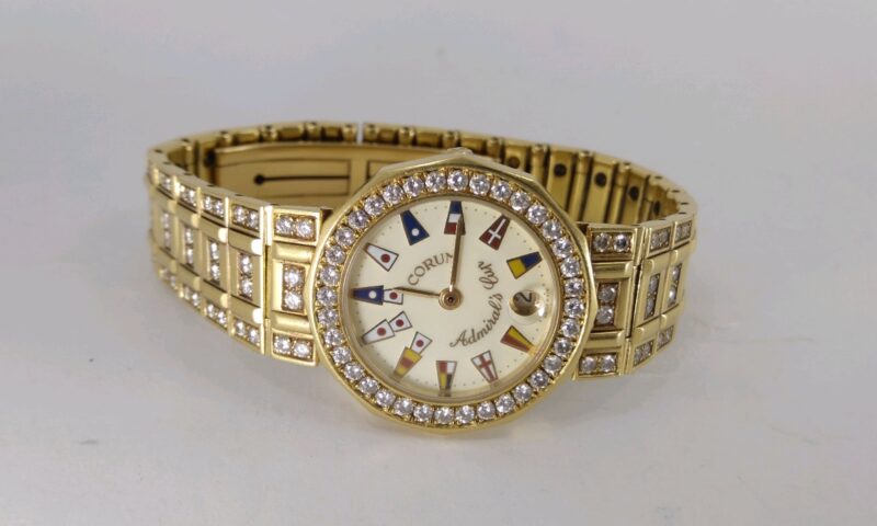 コルムK18（18金）ダイヤ入り時計の電池交換＠埼玉県所沢市スイショードー